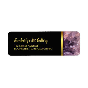 Étiquette Amithyste d'or violet gemstone professionnel