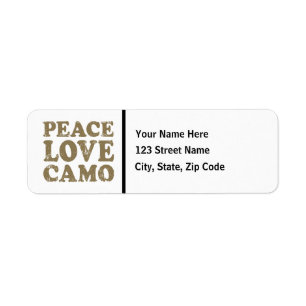 Étiquette Amour Camo de paix