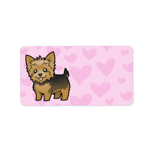 Étiquette Amour de Yorkshire Terrier (cheveux courts aucun
