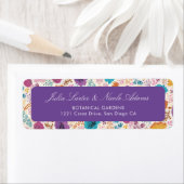 Étiquette Amour en Fleurs Mariage Romantique Rose Violet (En situation)