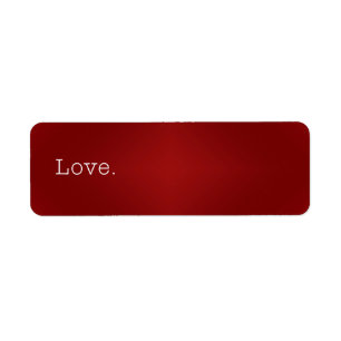 Étiquette Amour. Gradient rouge sang et citation blanche