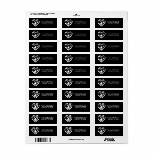 Étiquette amour labrynth (Feuille entière)