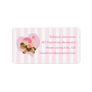 Étiquette Amour Personnalisé Horsérigraphie Pink Stripes