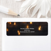 Étiquette Ampoules Suspendues Vintage Bois Rustique Mariage (En situation)