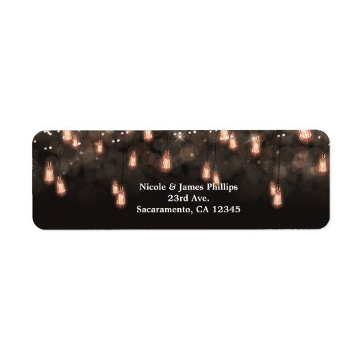 Étiquette Ampoules vintages pendantes Mariage rustique (Devant)