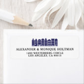 Étiquette Amsterdam Canal Houses Dutch Blue Return Adresse (En situation)