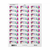 Étiquette Amusant Bright Bold Aquarelle Floral Glam Élégant (Feuille entière)