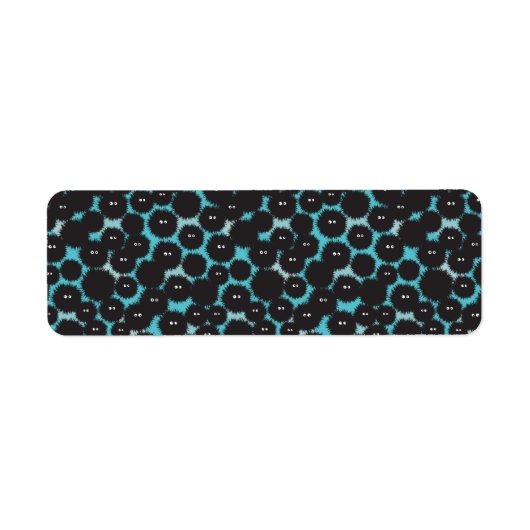 Étiquette Amusant monstres noirs moelleux (Devant)