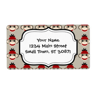 Étiquette Amusant sourire rouge singe sot heureux Motifs