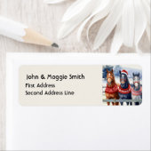 Étiquette Amusants Chevaux de Noël Animal Nature Art (En situation)