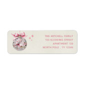 Étiquette Amusants Moderne Rose Aquarelle Disco Ball Ornemen (Devant)