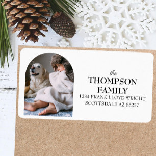 Étiquette Amusants Noël Famille Photo Retour Adresse postale