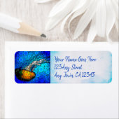 Étiquette Amusement coloré méduse océanique adresse de scrip (En situation)