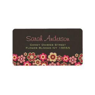 Étiquette Amusement Girly de motif de sucrerie de fleurs