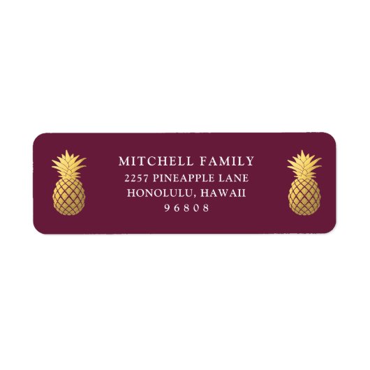 Étiquette Ananas Faux Gold en Bourgogne (Devant)