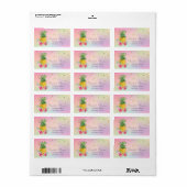 Étiquette Ananas Hibiscus Cool Foil Confetti Holographique (Feuille entière)