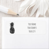 Étiquette ananas noir et blanc (En situation)