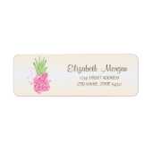 Étiquette Ananas rose mignon (Devant)