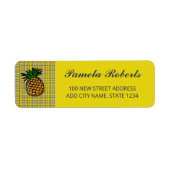 Étiquette Ananas sur motif de bloc (Devant)