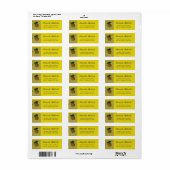 Étiquette Ananas sur motif de bloc (Feuille entière)