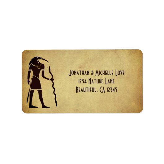 Étiquette Ancien Dieu égyptien Thoth Golden Address (Devant)