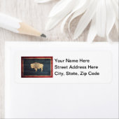 Étiquette Ancien drapeau du Wyoming au bois (En situation)