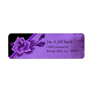 Étiquette Ancien jeu de fleurs de Rose pourpre TIme