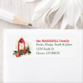 Étiquette Ancien modèle de Noël Adresse de retour (En situation)