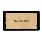 Étiquette Ancien Papier Sur Noir Rectangulaire (Devant)