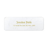 Étiquette Ancien Style Texte élégant Marbre Or Adresse de re (Devant)