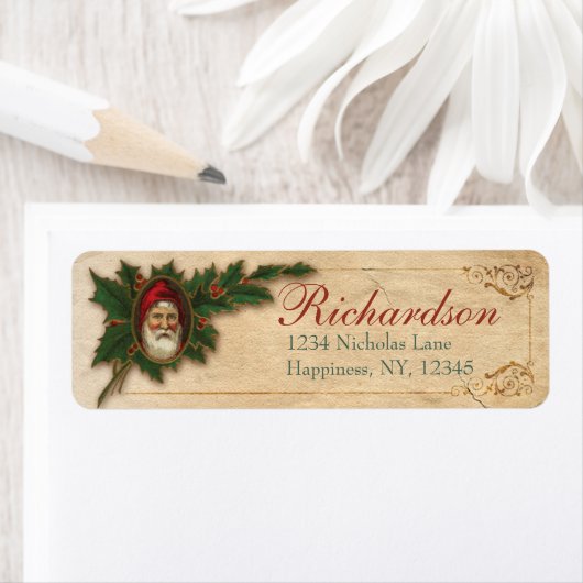 Étiquette Ancien Victorien Père Noël St. Nick Noël (En situation)