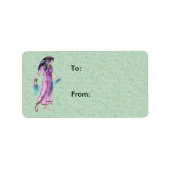 Étiquette Ancienne jolie dame égyptienne princesse en violet (Devant)