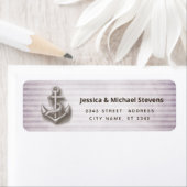 Étiquette Ancrage nautique tendance vintage rayures étroites (En situation)