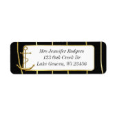 Étiquette Ancre à thème noir et or (Devant)