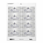 Étiquette Ancre Bleue Marine Nautique Argent Wha Vin Bottle (Feuille entière)