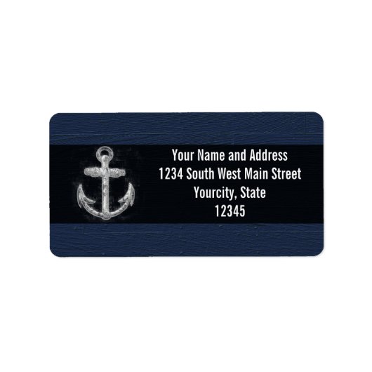 Étiquette Ancre marine vintage (Devant)