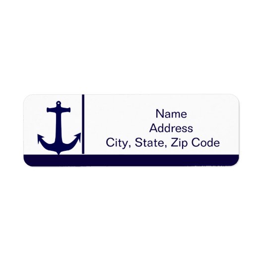 Étiquette Ancre nautique Adresse marine (Devant)