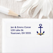 Étiquette ancre nautique avec fleurs (En situation)