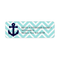Ancre nautique Chevron bleu et blanc