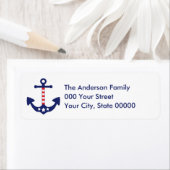 Étiquette Ancre nautique Étoiles et rayures patriotiques (En situation)