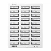 Étiquette Ancre nautique Silver Black Stripes Adresse (Feuille entière)