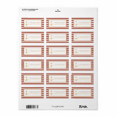 Étiquette Ancre or nautique, brique rouge et Mariage or (Feuille entière)