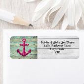 Étiquette Ancre rose nautique Voile Océan Doux Maritime (En situation)