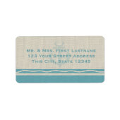 Étiquette Ancre turquoise et Burlap (Devant)