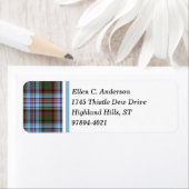 Étiquette Anderson Clan Bleu clair Tartan écossais (En situation)