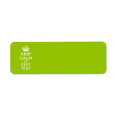 Étiquette Android Green Style Keep Calm And Your Text (Devant)