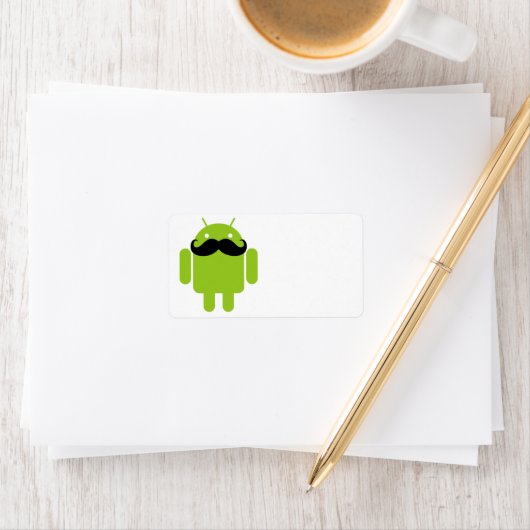 Étiquette Android Robot Moustache (En situation)