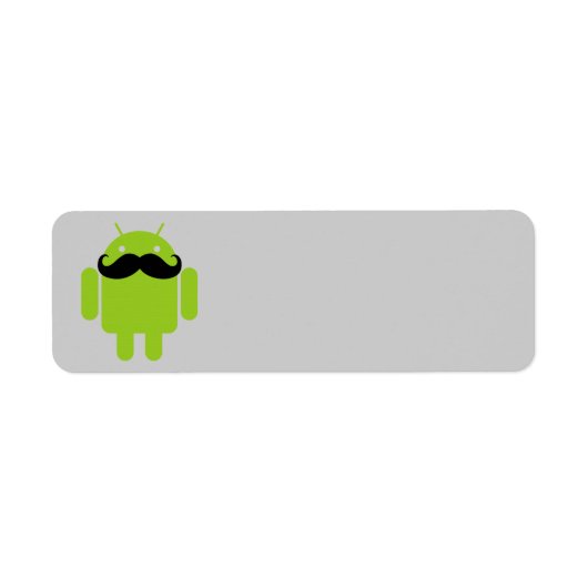 Étiquette Android Robot Moustache (Devant)
