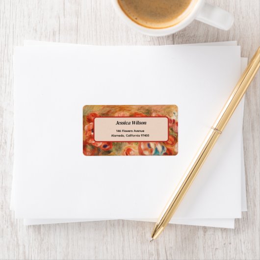 Étiquette Anemones (2) par Auguste Renoir (En situation)