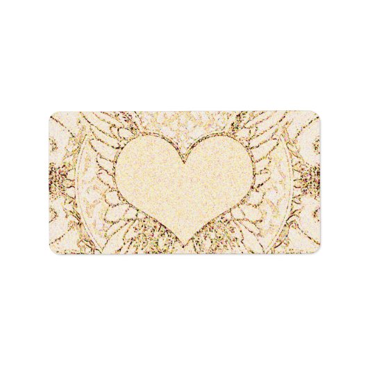 Étiquette Ange ailes et coeur (Devant)